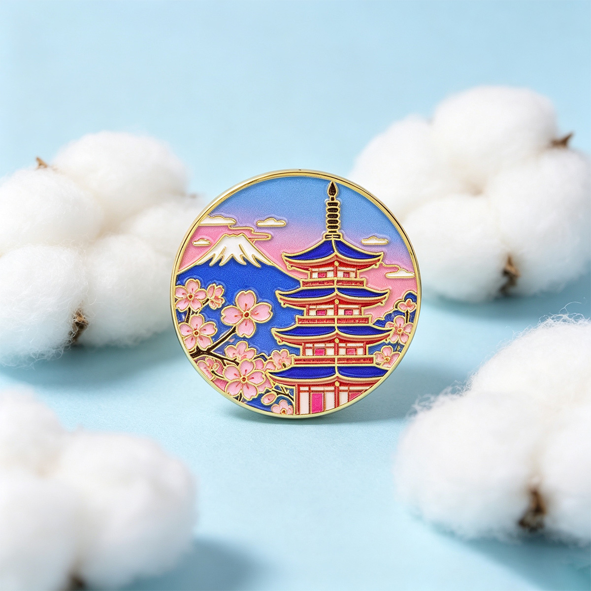 Travel Accessories Jewelry - Pin Enamel Bunga Sakura Jepang, Bros