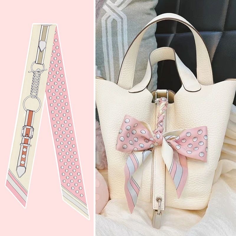 Travel Accessories Aesthetic - Tas Syal Polka Dot Merah Muda