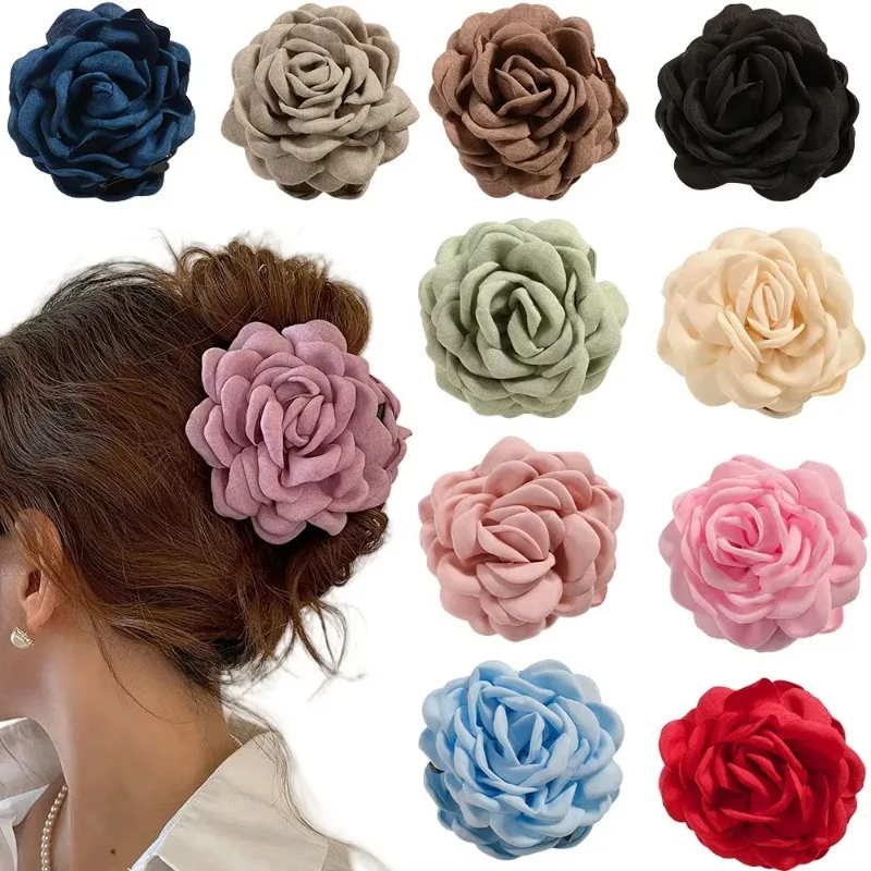 Klip Cakar Rambut Bunga Mawar  - Travel Accessories Aesthetic ulasan dan harga